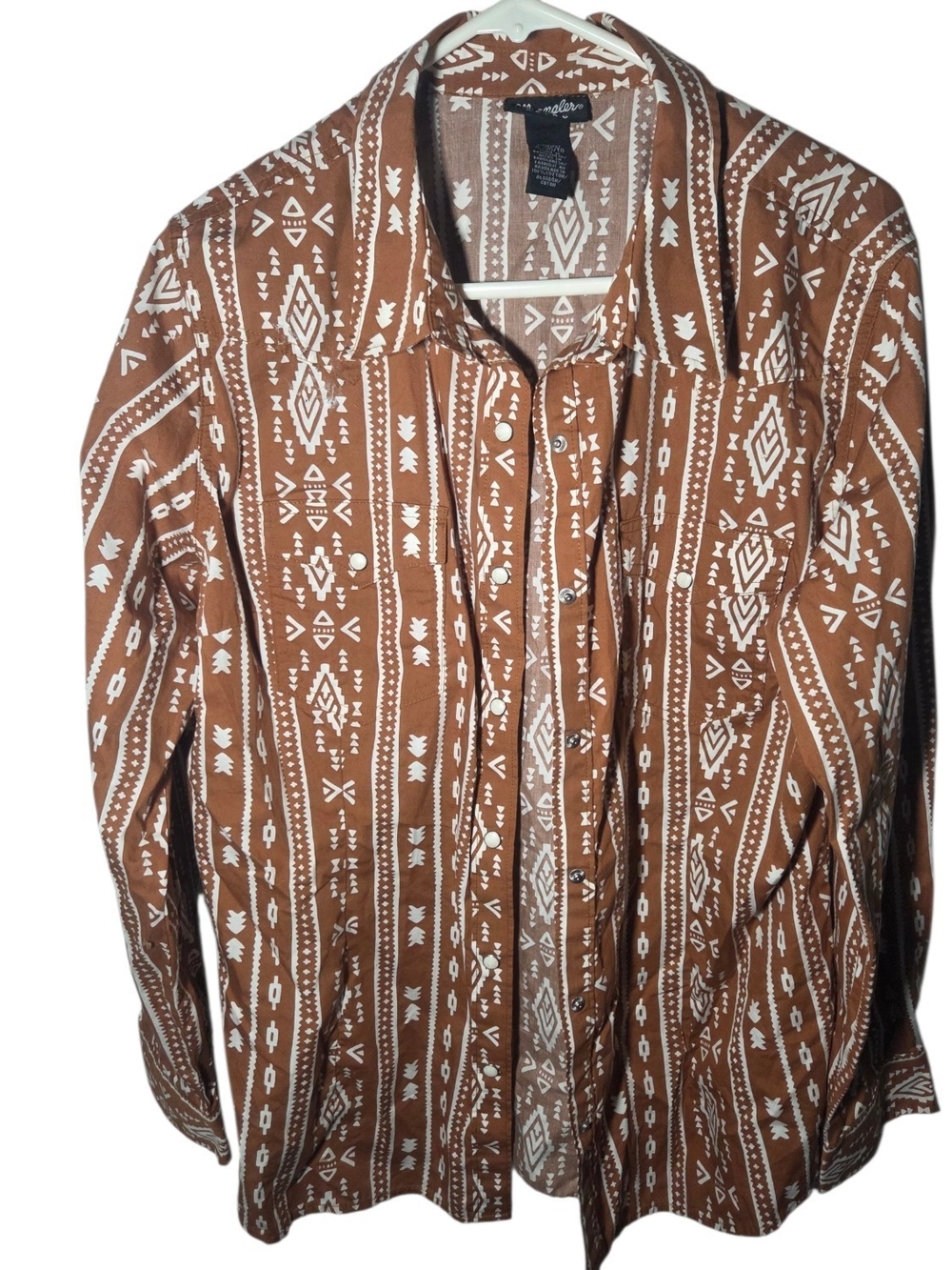 Wrangler long-sleeve western button-down all-over geometric Tribal Size X-Large